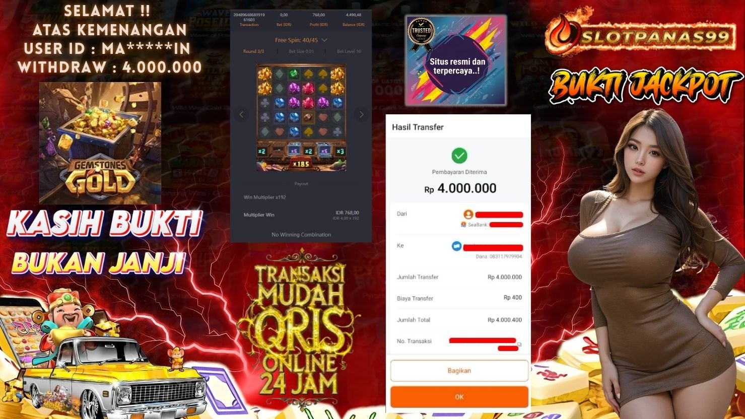 SLOTPANAS99 JACKPOT SLOT GEMSTONES GOLD